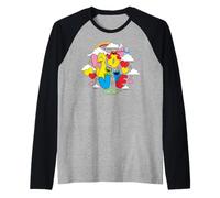 Barrio Sésamo San Valentín Amor Corazones BFF Amigos XOXO Retro Camiseta Manga Raglan