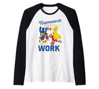 Barrio Sésamo Trabajo en Equipo Dream Work Friends Classic Basketball Camiseta Manga Raglan