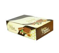 Barritas Chocolate Avellana Estilo Dubái - Caja 24 uds de 40 g - Snack Premium Crujiente, Chocolate con Leche y Pistas de Oriente