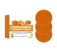 Barritas de champú de aceite de semilla de calabaza, para reparar el crecimiento del cabello, jabón de champú hidratante sólido para cabello seco, dañado, nutritivo vegano, acondicionador (3 unidades)
