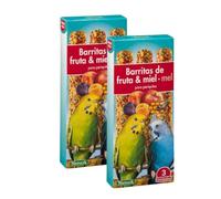 Barritas de Fruta y Miel para Periquitos, Pack Doble con 6 Unidades, Alimento para Aves