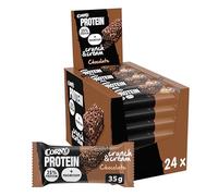 Barritas de Proteínas, Corny Protein,Crunch & Cream Chocolate,13,5 gr de Proteínas, 0% Azúcares Añadidos, Ayudan al Desarrollo y Recuperación de la Masa Muscular-Pack 24 Taste the Power