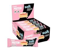 Barritas de Proteínas, Corny Protein,Soft Chocolate Blanco y Fresa,13,5 gr de Proteínas, 0% Azúcares Añadidos, Ayudan al Desarrollo y Recuperación de la Masa Muscular, Pack 12x45g, Taste the Power