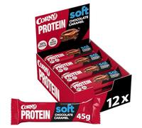 Barritas de Proteínas, Corny Protein, Soft Chocolate con Leche Sabor Caramelo, 13,5 gr de Proteínas, 0% Azúcares Añadidos - Pack 12x45 g Taste the Power