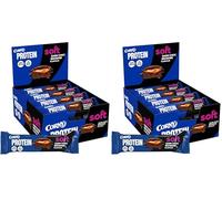 Barritas de Proteínas, Corny Protein,Soft Chocolate Negro con Brownie,13,5 gr de Proteínas, 0% Azúcares Añadidos, Ayudan al Desarrollo y Recuperación de la Masa Muscular, Pack 12x45g, Taste the Power