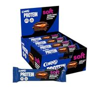 Barritas de Proteínas, Corny Protein,Soft Chocolate Negro con Brownie,13,5 gr de Proteínas, 0% Azúcares Añadidos, Ayudan al Desarrollo y Recuperación de la Masa Muscular, Pack 12x45g, Taste the Power