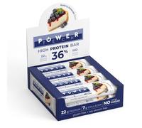 Barritas Power Tech 36% Proteína 60 g x 12 uds - Sabores Orange Cacao, Double Cocoa, Vanilla Birthday Cake y Blueberry Cheesecake (BLUEBERRY CHEESECAKE)