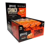 Barritas ricas en proteínas Warrior Crunch 20 g - Barritas bajas en azúcar/carbohidratos - Pack de 12 x 64 g - Consumir en el desayuno, después del entrenamiento (Caramelo salado)