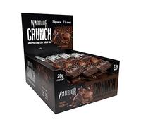 Barritas ricas en proteínas Warrior Crunch 20 g - Barritas bajas en azúcar / carbohidratos - Pack de 12 x 64 g - Consumir en el desayuno, después del entrenamiento (Brownie de caramelo de leche)