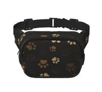 Barro con Huellas de Patas,Riñonera Cuadrada de Doble Capa, Bolso de Viaje, Bolso Informal para el Pecho.