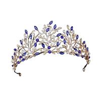 Barroque Vintage Negro Gold Silver Crown Rojo Verde azul Cristal Renúdón Princesa Queen Diadems Accesorios para el cabello de boda Traje (Color: Blanco Negro)