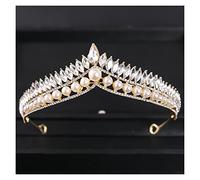 Barroque Vintage Pearl Crystal Crown Tiara Rhinestone Prom Diadem Diadema para mujeres Accesorios para el cabello de la boda nupcial Joya del regalo del regalo