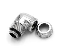 Barrow Multi-Link Adapter Anschluss 90 Grad G1/4 Zoll AG auf 12mm AD Hardtube - drehbar, silber