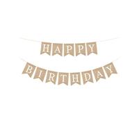 BARRU 1 guirnalda de cumpleaños, decoración de cumpleaños retro de lino Bandera de cumpleaños Cadena de banderines Para decoraciones de fiestas de cumpleaños, baby showers