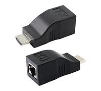 BARRU Extensor HDMI Adaptador HDMI a RJ45 Extensor de Red Extender Repetidor a través de Cat 5e / 6 hasta 30 m Extender Incluido transmisor y recepto, para TV HDTV, Centros de Conferencia