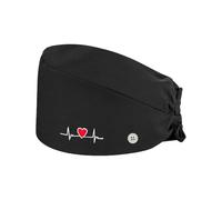 BARRU Op Campana de Tela quirúrgica Campanas, Gorros de enfermería, gorro de enfermera algodón, gorro médico con banda para el sudor para las necesidades cuidado personal hombres y mujeres（negro）