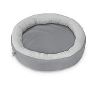 BARRY & LUCY Cama para Perros Cama para Gatos 2 En 1 Cama Redonda Impermeable para Mascotas Cojín para Perros con Tela Cálida (S (Ø 40 cm), Gris)