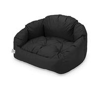 BARRY & LUCY Sofá para Perros 3 En 1 Cama para Perros Silla Impermeable para Perros Cojín Acolchado para Perros (S, Negro)