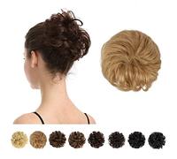 BARSDAR 100% pelo humano, coletero, rizado, extensiones de pelo real, extensiones desordenadas, rubio sucio