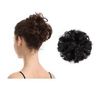 BARSDAR Gomas para el cabello 100% humano Extensiones de moño rizado y desordenado Moño de boda Piezas para mujeres Niños Cabello Updo Donut Chignons