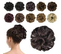 BARSDAR Moños Postizos, Rizado Ondulado Postizo de Pelo Natural Sintético Postiza Bun Desordenado Moño Coleta Postiza Moño Extensiones de Cabello Hair Bun para Mujer 40g