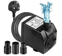 BARST Bomba de agua sumergible de 2000 L/H (45 W, 15 pies), bomba de acuario ultra silenciosa para fuentes, piscina, pecera, estanque, hidropónica, estatuaria con 4 ventosas Srtong, 3 boquillas