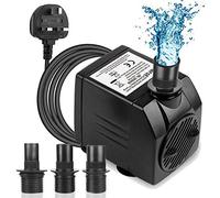 BARST Bomba de agua sumergible de 2000 L/H (45 W, 15 pies), bomba de acuario ultra silenciosa para fuentes, piscina, pecera, estanque, hidropónica, estatuaria con 4 ventosas Srtong, 3 boquillas