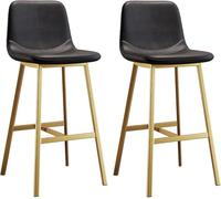 Barstol Med ryggstöd, 145 kg barstol i PU-läder för köksö, klädda pubstolar Med fotstöd, matstolar för Bar