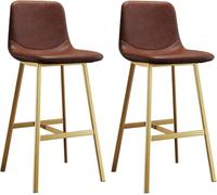 Barstol Med ryggstöd, 145 kg barstol i PU-läder för köksö, klädda pubstolar Med fotstöd, matstolar för Bar