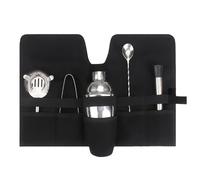 Bartender Kit de Bolsa, coctelera Set Viaje Encerado Lienzo Mixology Bartender Kit con Correa de Hombro para la fabricación de cócteles en casa (Negro)