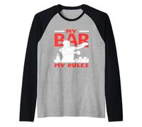 Bartender Mi Bar Mis Reglas Declaración Diversión Camiseta Manga Raglan