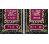 Barton Té Verde Sencha Cereza, Pirámides - 15 pirámides, 15 unidad, 15 (Paquete de 2)