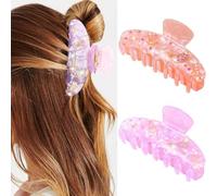 BARTOSI Pinzas acrílicas para el cabello, pinzas medianas antideslizantes, pinzas de plátano, pinzas para el cabello, accesorios para el cabello para mujeres y niñas (paquete de 2)