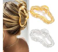 BARTOSI Pinzas de metal doradas para el cabello, pinzas grandes para cabello grueso, accesorios de moda para mujeres y niñas (paquete de 2)
