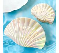 BARTOSI Pinzas para el pelo de concha marina, pinzas acrílicas para el cabello, accesorios para el cabello para mujer (paquete de 2) (C-amarillo, tamaño libre)