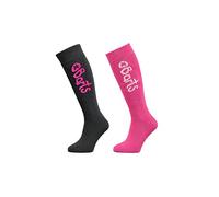 BARTS Basic 2 Pack Kids Calcetines Altos, Niños, Gris (Anthracite & Fuchsia 0019), 23-26 (Talla del Fabricante: 23/26)