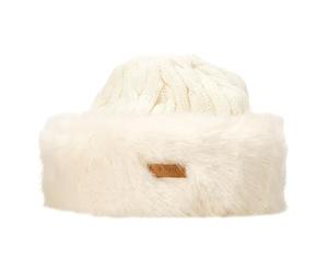 Barts Gorro Cable Knit Faux Fur Mujer - de Invierno Punto otoño/Invierno - Talla única Blanco