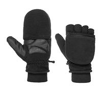 BARTS Guantes de Polar sin Dedos Mujer/Hombre - manoplas con forro otoño/invierno - 7 HS negro