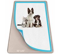 Bartuke 127x89cm Soporte para Almohadilla de orina para Perros, Alfombrilla de Silicona a Prueba de Fugas, Borde Alto, sin derrames, para Cachorros, Gatos, Conejos, Almohadillas (Caqui)