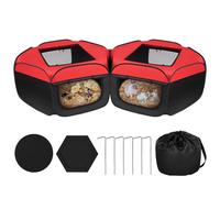 Bartuke 2 Piezas Corralitos para Animales Pequeños, Caja Incubadora para Pollitos, Jaula para Mascotas con Cubierta y Cremalleras, Plegable, Valla portátil Repelente al Agua para Interior & Exterior