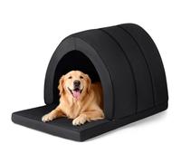 Bartuke Casa ortopédica para perros, casa de cama para perros de interior y exterior para perros grandes, medianos y pequeños, cojín extraíble lavable para mascotas, caja de espuma antideslizante para