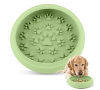 Bartuke Cuenco Grande de Silicona, 21 x 21 x 5 cm, comederos para Perros con Ventosa Antideslizante para Comer Lentamente y Entrenar Fugas, Evita la ingestión, fácil de Limpiar (Verde)