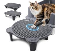 Bartuke Rampa Ajustable para Gatos de Doble Capa con función de Filtro, rampa elevada para Gatos pequeños y Ancianos, fácil Limpieza (Gris Oscuro)