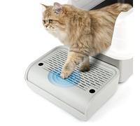 Bartuke Rampa para Gatos para Caja de Arena, Taburete de Pedal para Gato con función de Filtro, Escaleras y escalones de Arena para Gatos pequeños y Ancianos, fácil Limpieza (Gris Claro)