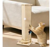 Bartuke Rascador de esquina para sofá, poste rascador para gatos de 31 pulgadas de alto con juguetes interactivos, almohadilla de sisal reemplazable para gatos de interior, protector de muebles para