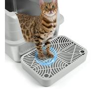 Bartuke Scala in plastica per Gatti, rampa per lettiera con funzione di Filtro, pedale per Filtro Della lettiera per gattini e Gatti anziani, lettiera automatica autopulente (Gris Claro)