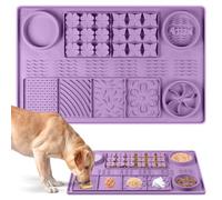 Bartuke Tapete Grande de Silicona para olfatear de 32'' x 20'', tapete para lamer Perros con ventosas, alimentador Lento para Perros, Reductor del aburrimiento (Morado)
