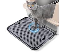 Bartuke - Tapete Grande para Caja de Arena para Gatos, 42 x 30 cm, con función de Filtro, Doble Capa, Ideal para Gatitos y Gatos Mayores (Gris Oscuro)