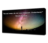 Baruch Spinoza - Cita motivacional inspiradora - Impresión sobre lienzo sobre un marco de madera - Imagen de cita perfecta para decoración de pared
