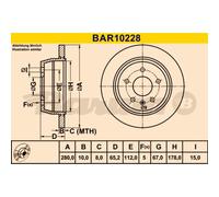BARUM 2x Discos de Freno Traseros Ø280 MM Completo para Mercedes Vito Bus